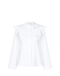 Белая блуза на пуговицах с вышивкой от Chloé