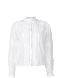 Белая блуза на пуговицах с вышивкой от Isabel Marant Etoile
