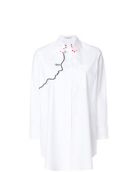 Белая блуза на пуговицах с вышивкой от Vivetta