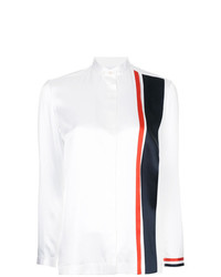 Белая блуза на пуговицах с принтом от Thom Browne