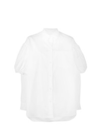 Белая блуза на пуговицах с цветочным принтом от Simone Rocha