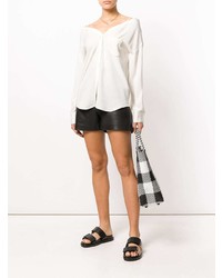 Белая блуза на пуговицах от Theory