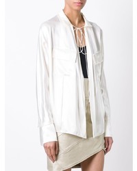 Белая блуза на пуговицах от Alexandre Vauthier