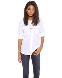 Белая блуза на пуговицах от Equipment