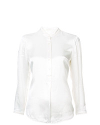 Белая блуза на пуговицах от Raquel Allegra