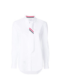 Белая блуза на пуговицах от Thom Browne