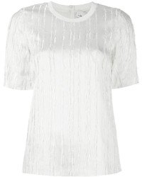 Белая блуза с коротким рукавом c бахромой от 3.1 Phillip Lim