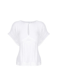 Белая блуза с коротким рукавом крючком от IRO