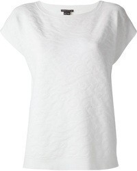 Белая блуза с коротким рукавом с рельефным рисунком от Theory