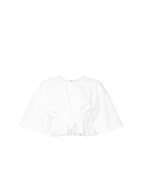 Белая блуза с коротким рукавом с рюшами от Ellery
