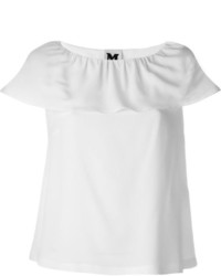Белая блуза с коротким рукавом с рюшами от M Missoni