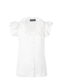 Белая блуза с коротким рукавом с рюшами от Rossella Jardini