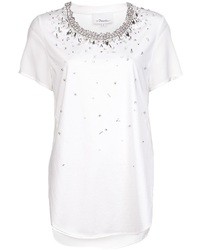 Белая блуза с коротким рукавом с украшением от 3.1 Phillip Lim