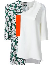 Белая блуза с коротким рукавом с цветочным принтом от Stella McCartney