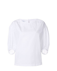 Белая блуза с коротким рукавом от Barba