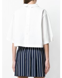 Белая блуза с коротким рукавом от Thom Browne