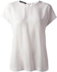Белая блуза с коротким рукавом от Dolce & Gabbana