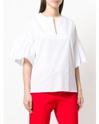 Белая блуза с коротким рукавом от Fay