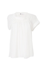 Белая блуза с коротким рукавом от Lanvin