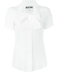 Белая блуза с коротким рукавом от Moschino