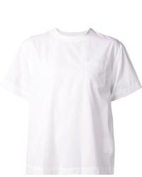 Белая блуза с коротким рукавом от Sacai