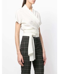 Белая блуза с коротким рукавом от Etro