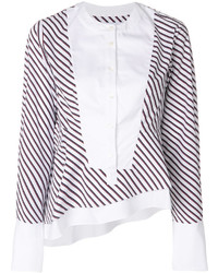 Белая блузка в горизонтальную полоску от Carven