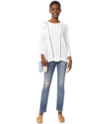 Белая блузка крючком от Suncoo