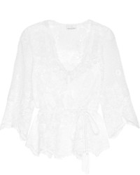Белая блузка крючком от Miguelina