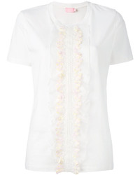Белая блузка с вышивкой от Giamba