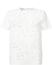 Белая блузка с вышивкой от Oscar de la Renta