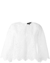 Белая блузка с вышивкой от Theory