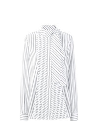 Белая блузка с длинным рукавом в вертикальную полоску от JW Anderson