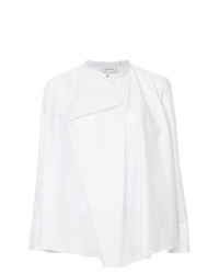 Белая блузка с длинным рукавом в вертикальную полоску от Lemaire