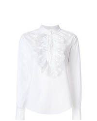 Белая блузка с длинным рукавом крючком от Chloé