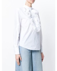 Белая блузка с длинным рукавом крючком от Chloé