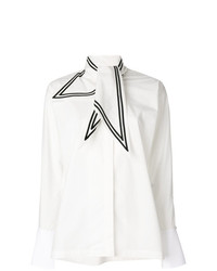 Белая блузка с длинным рукавом с вышивкой от Philosophy di Lorenzo Serafini