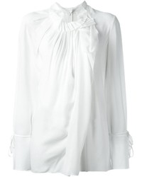 Белая блузка с длинным рукавом с рюшами от 3.1 Phillip Lim
