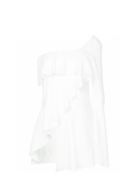 Белая блузка с длинным рукавом с рюшами от Goen.J