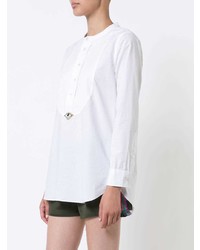 Белая блузка с длинным рукавом с украшением от Figue