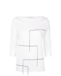 Белая блузка с длинным рукавом с украшением от Fabiana Filippi
