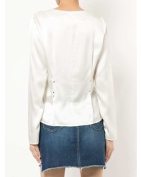 Белая блузка с длинным рукавом с украшением от T by Alexander Wang