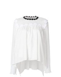 Белая блузка с длинным рукавом с цветочным принтом от Sonia Rykiel