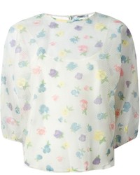 Белая блузка с длинным рукавом с цветочным принтом от Vilshenko