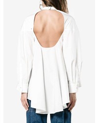Белая блузка с длинным рукавом со складками от Esteban Cortazar