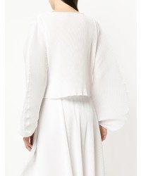 Белая блузка с длинным рукавом со складками от Jatual