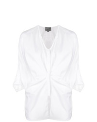 Белая блузка с длинным рукавом со складками от Roberta Furlanetto
