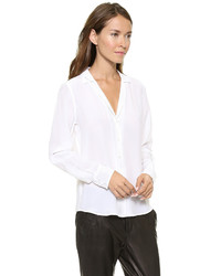 Белая блузка с длинным рукавом от Equipment