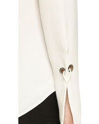 Белая блузка с длинным рукавом от Ramy Brook