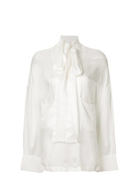 Белая блузка с длинным рукавом от Ann Demeulemeester